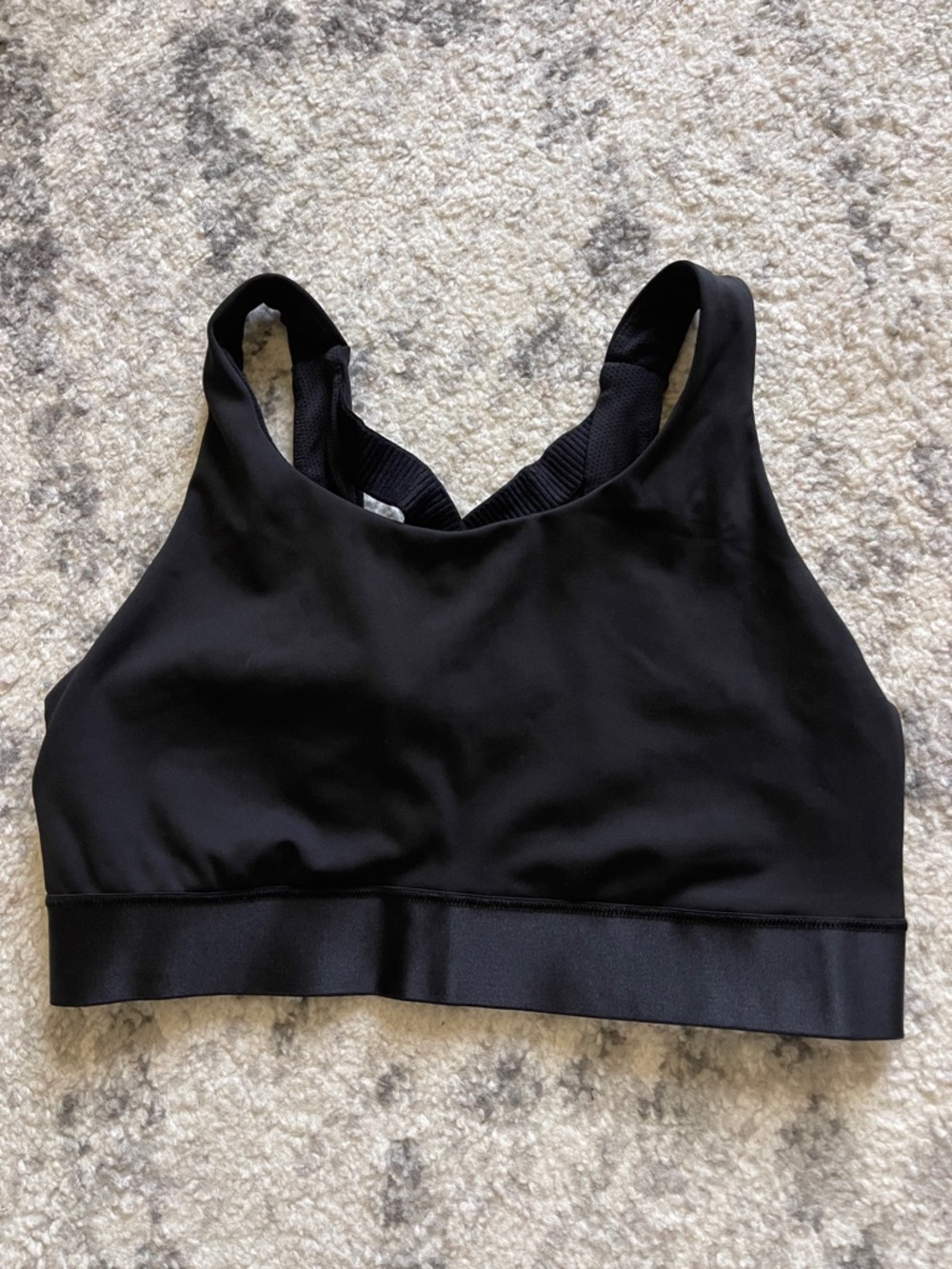 Athleta Black High-Neck Racerback Sports Bra